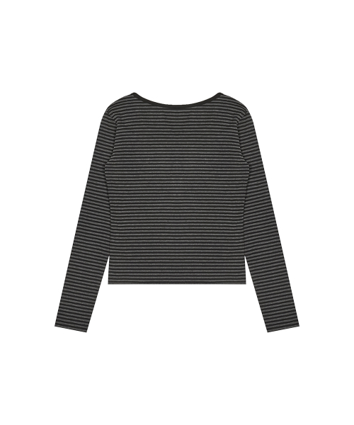 BASIC ILOVEU SLEEVE TEE(CHARCOAL)