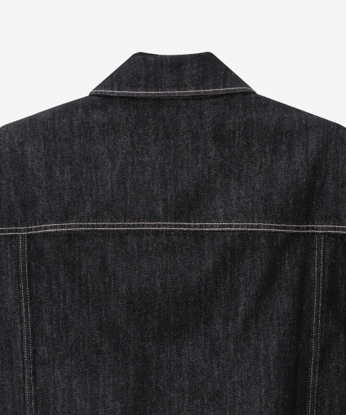 Black Raw Denim Trucker