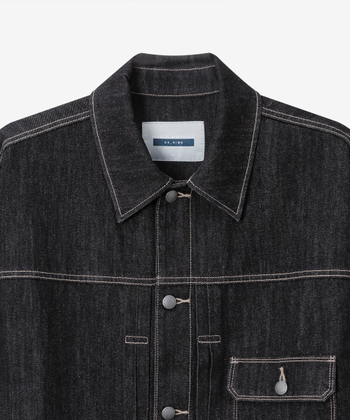 Black Raw Denim Trucker