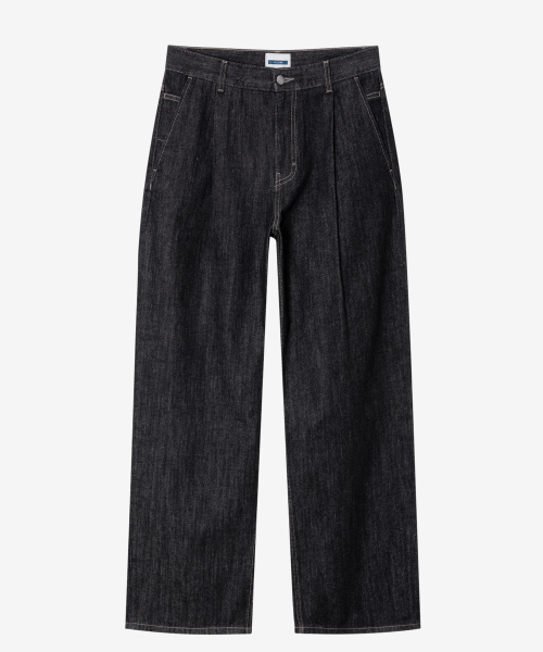 [SET]Black Raw Denim One Tuck Set-up
