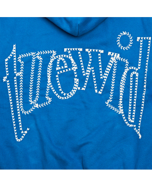 Tuewid logo embroidery hoodie (cerulean blue)