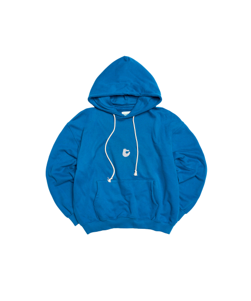 Tuewid logo embroidery hoodie (cerulean blue)