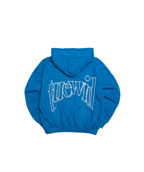 Tuewid logo embroidery hoodie (cerulean blue)