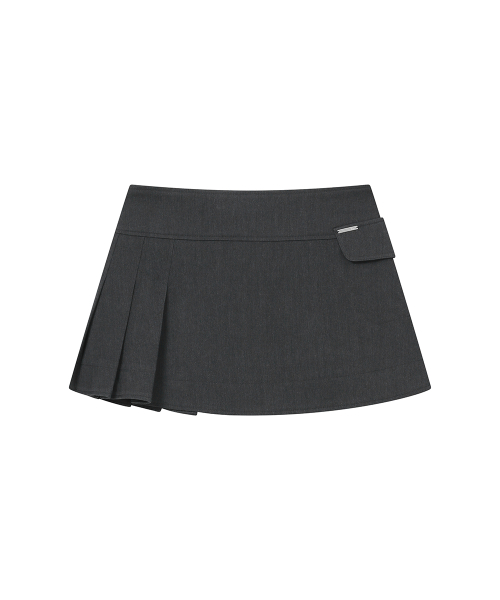 Omoi pleats wrap skirt CHARCOAL