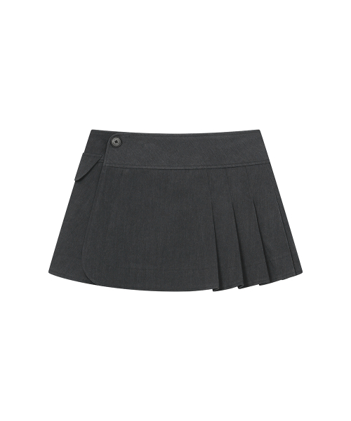Omoi pleats wrap skirt CHARCOAL