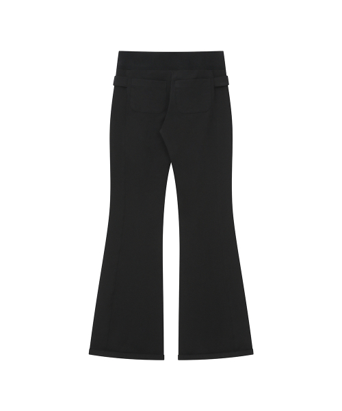 Ribbed side pocket pants BLACK