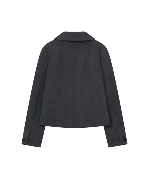 Omoi round collar blazer CHARCOAL