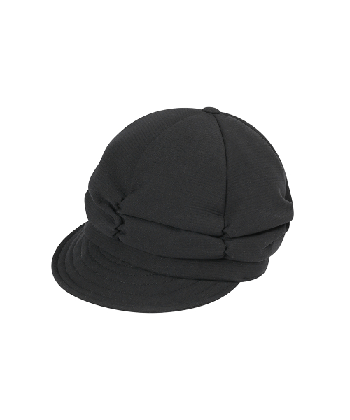 Pleats shirring cap BLACK