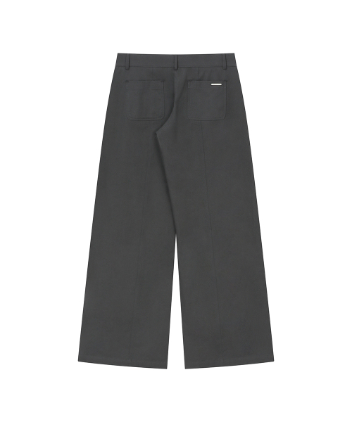 Side fly wide pants CHARCOAL