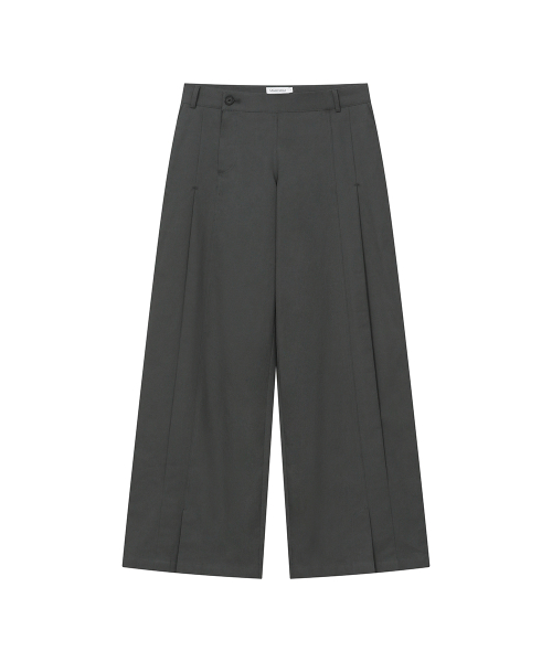 Side fly wide pants CHARCOAL
