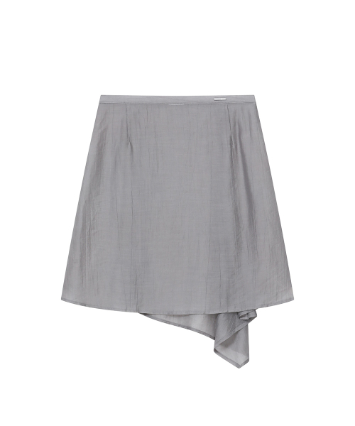 Button layered wrap skirt GREY