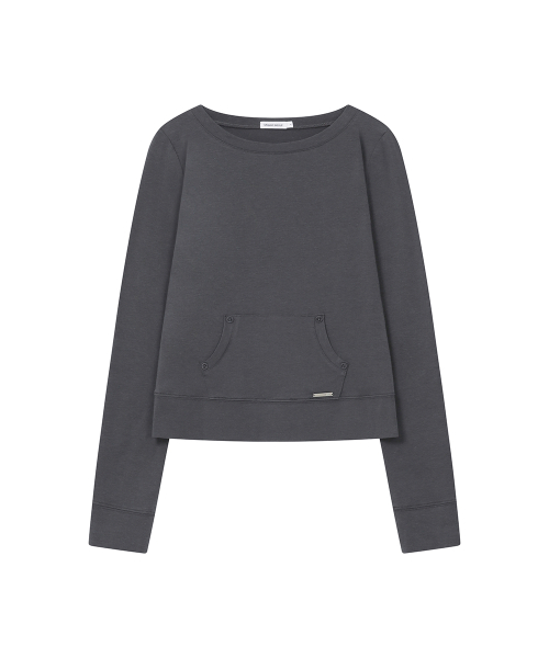Button pocket long sleeve CHARCOAL