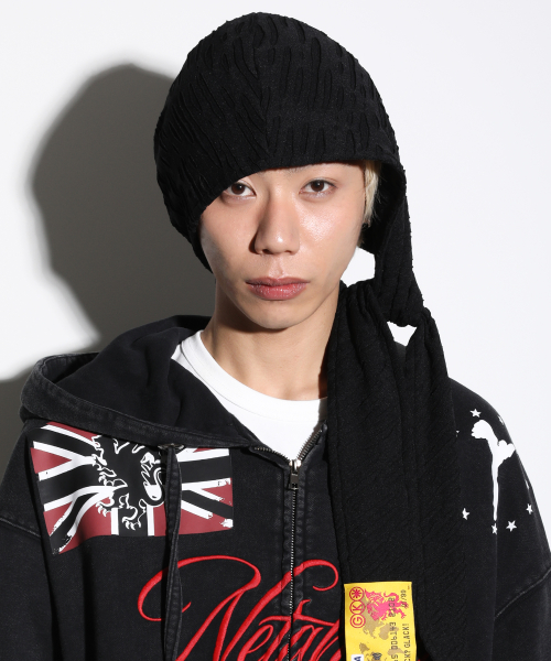 GAC035 빈티지 써머 후드 바라클라바 (BLACK)