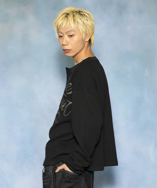GT178 세그먼트 헨리넥 긴팔티 (BLACK)