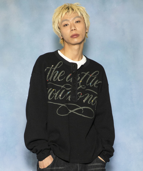 GT178 세그먼트 헨리넥 긴팔티 (BLACK)