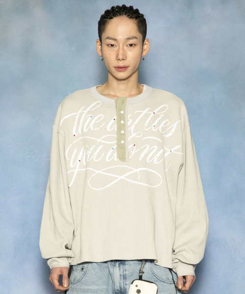 GT178 세그먼트 헨리넥 긴팔티 (GRAY)