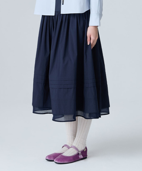 COTTON FLARE SKIRT - 2 colors