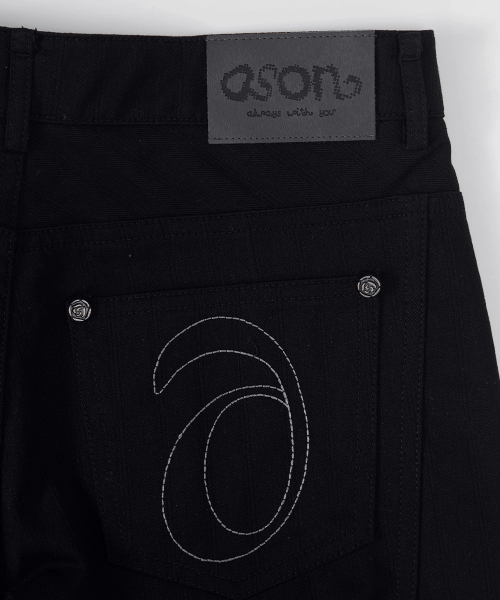TINA TWILL PANTS / BLACK