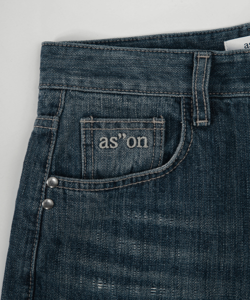 FADE DENIM WASHING PANTS / BLUE