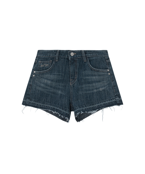 FOLD DENIM SHORT PANTS / BLUE