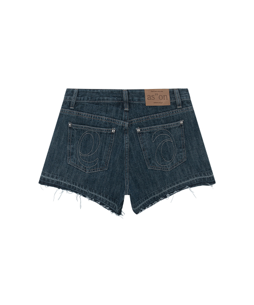 FOLD DENIM SHORT PANTS / BLUE