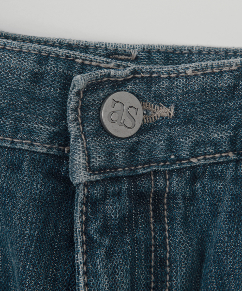 FOLD DENIM SHORT PANTS / BLUE