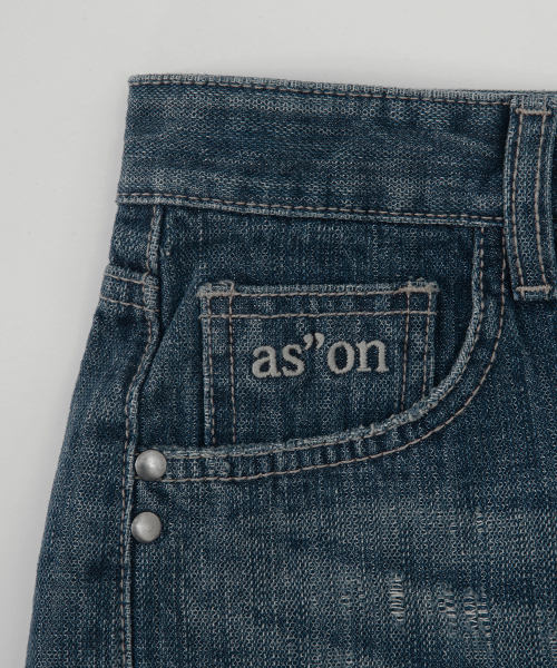 FOLD DENIM SHORT PANTS / BLUE