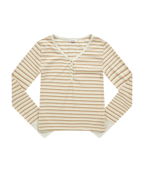 VATICAN STRIPE TEE / BEIGE