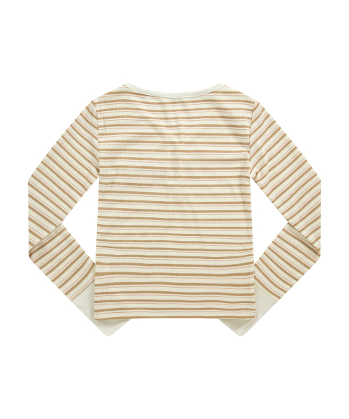 VATICAN STRIPE TEE / BEIGE