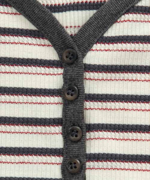 VATICAN STRIPE TEE / CHARCOAL