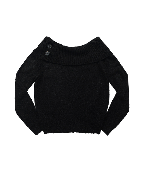 KIRA OFF-SHOULDER KNIT / BLACK