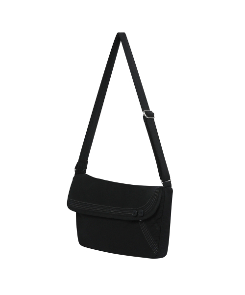 Stitch folding cross bag BLACK