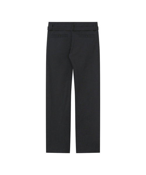 Big pleats belted pants CHARCOAL