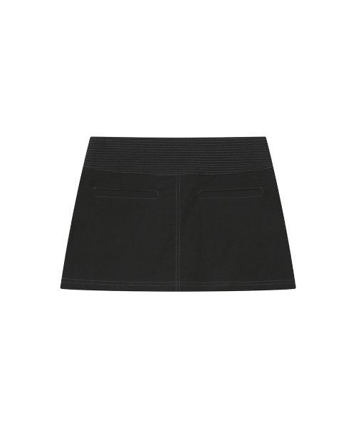Stitch pocket mini skirt BLACK
