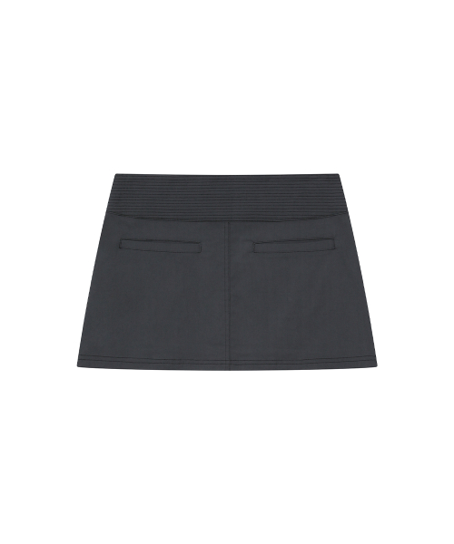 Stitch pocket mini skirt CHARCOAL