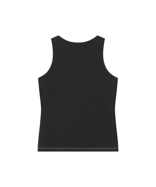 Pocket pointed sleeveless BLACK