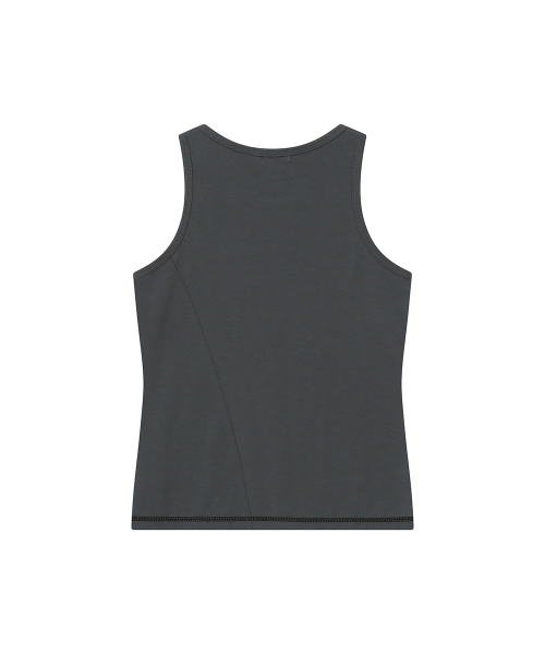 Pocket pointed sleeveless CHARCOAL