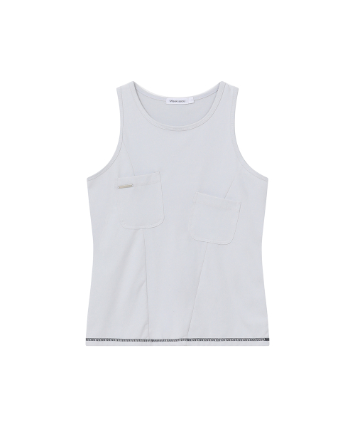 Pocket pointed sleeveless GREY
