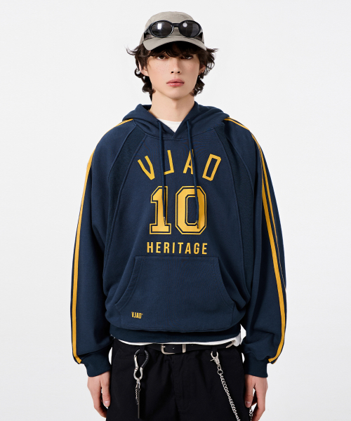 VLAD TURNOVER ARTWORK LOGO RUGBY HOODED SWEATSHIRT