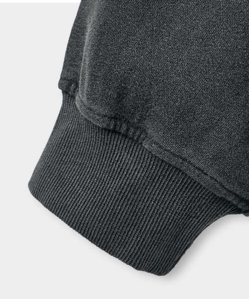 FOUR SEASONS ESSENTIAL HOODED ZIP-UP_CROP PIGMENT CHARCOAL