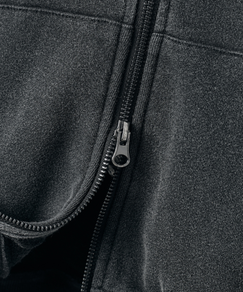 FOUR SEASONS ESSENTIAL HOODED ZIP-UP_CROP PIGMENT CHARCOAL