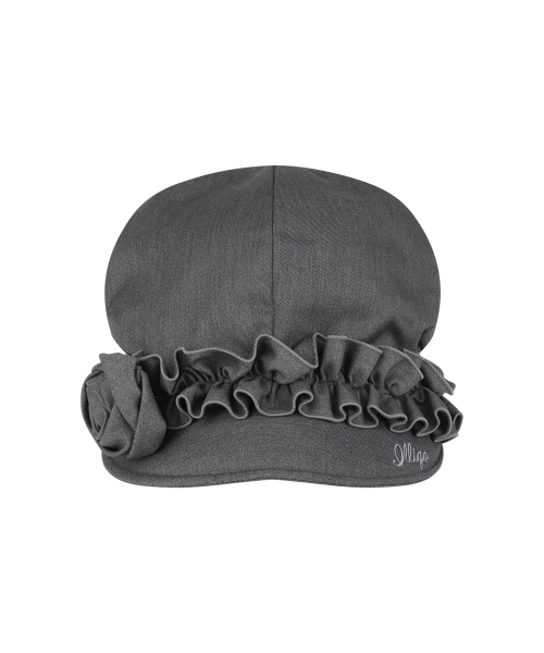 FLEUR RUFFLE HUNTING CAP GRAY