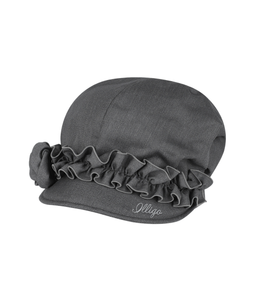 FLEUR RUFFLE HUNTING CAP GRAY