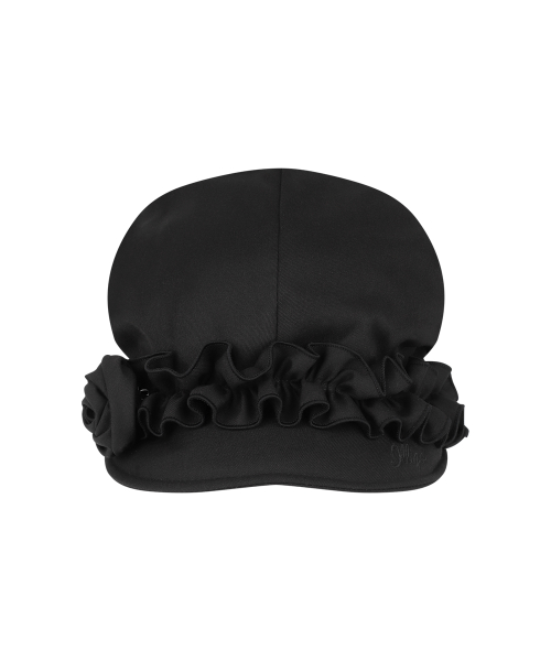 FLEUR RUFFLE HUNTING CAP BLACK