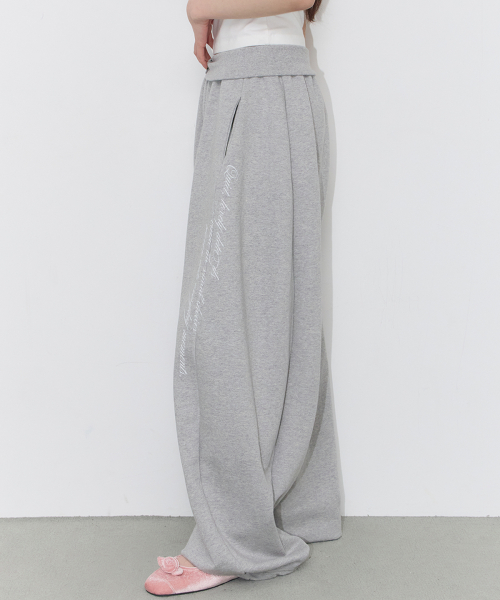 Lace Ribbon Sweat Pants Melange