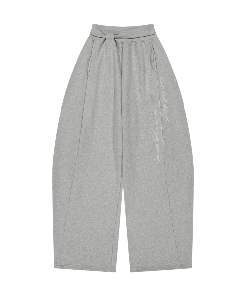 Lace Ribbon Sweat Pants Melange
