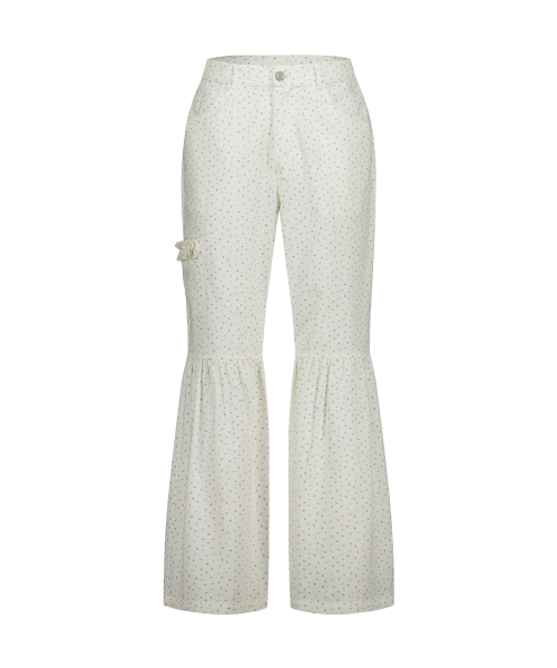 SHIRRING BOOTCUT PANTS FLOWER