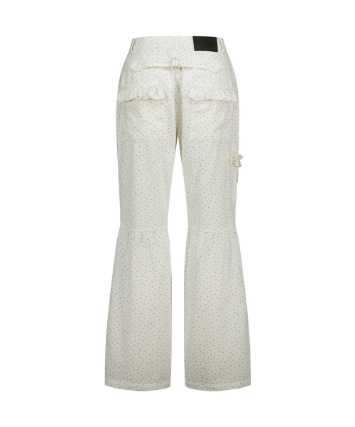 SHIRRING BOOTCUT PANTS FLOWER