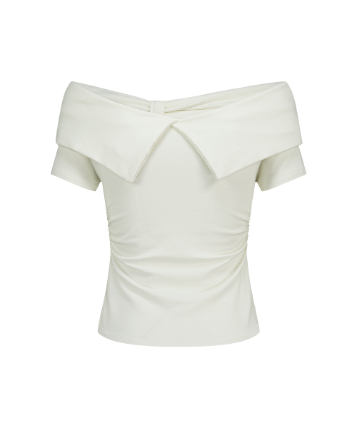 Bow Off Shoulder Tee White