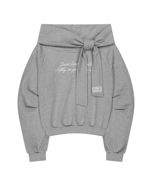 PURE BOW OFF-SHOULDER SWEATSHIRT MELANGE